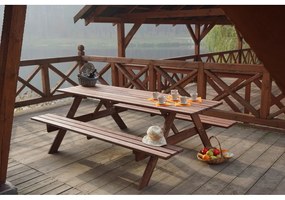 Záhradný jedálenský set z borovicového dreva pre 6 Piknik - Rojaplast