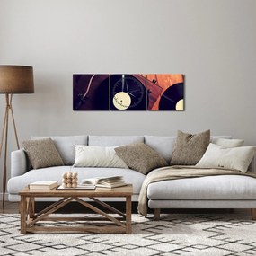 Obraz gramofónových dosiek (s hodinami) (90x30 cm)
