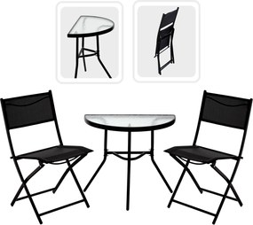 CH Súprava balkónového nábytku Scalp - čierna