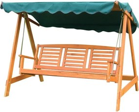 Zeleno-hnedá drevená záhradná hojdačka Eden – Rojaplast