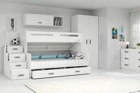 Poschodová posteľ MAX 3 rozšírená 200x120 biela - biela