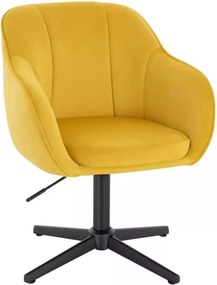 LuxuryForm DESIGN Stolička AVOLA VELUR na čiernom kríži - žltá