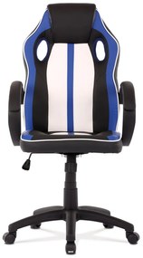 Herná stolička, modrá, biela a čierna ekokoža, hojdací mechanizmus KA-Z505 BLUE