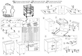 Dolná kuchynská skrinka VITO so zásuvkami - 60x82x52 cm - šedá lesklá