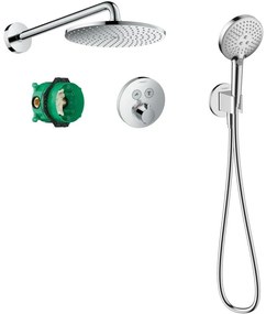 HANSGROHE Raindance S sprchový systém pod omietku s termostatom ShowerSelect S, horná sprcha 1jet PowderRain priemer 240 mm, ručná sprcha 3jet, chróm, 27951000