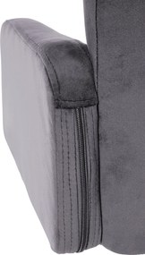 Barová stolička Los Angeles - zamat, chróm rám - tmavo šedá