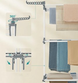 Sušák na prádlo Nehy 173 cm šedý/bílý