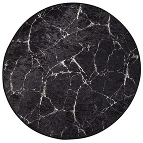 Okrúhly koberec Black Marble 140 cm čierny