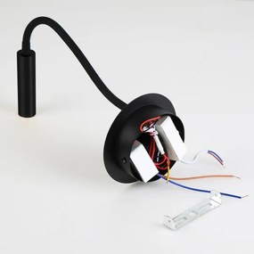 Brilagi - LED Flexibilná nástenná lampa s USB portom MAYA LED/3W/230V čierna