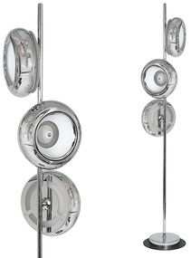 Stojacia lampa Mercurio, 3x chrómové kovové tienidlo, ch