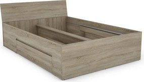 Posteľ so zásuvkami Carlos 140x200, dub sonoma
