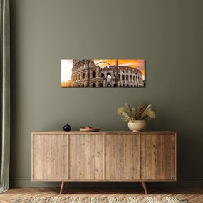 Obraz - Koloseum v Ríme (s hodinami) (90x30 cm)