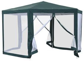 Kondela RINGE TYP Stanový altánok do záhrady, 3,9x2,5x3,9m, zelená/biela,1+6 bočných strán
