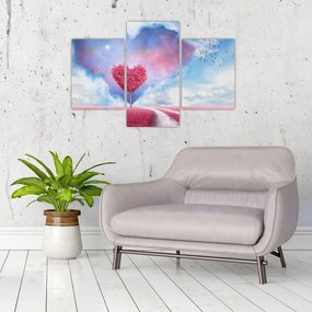 Obraz - Ružový strom srdca (90x60 cm)