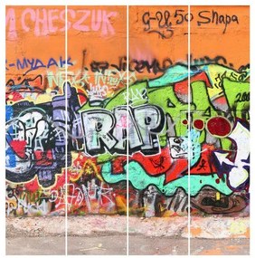 MANUFACTURER -  Súprava posuvnej záclony - Graffiti - 4 panely