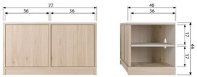 Modulárny TV stolík v dekore duba v prírodnej farbe 77x44 cm Modulair – vtwonen