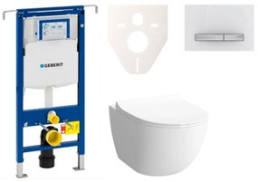 Cenovo zvýhodnený závesný WC set Geberit do ľahkých stien / predstenová montáž + WC VitrA VitrA Shift SIKOGES4N8