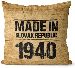 Vankúš Made In + rok (Veľkosť: 40 x 40 cm, rok: 1940)