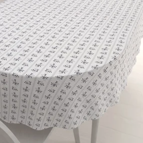Biante Bavlnený oválny obrus Sandra SA-641 Temne modrý ľudový kvetinový vzor na bielom 50x100 cm