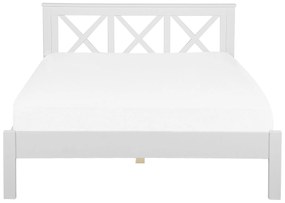Drevená posteľ 160 x 200 cm biela TANNAY Beliani