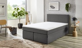 Posteľ boxspring Aston 120x200 cm, stredne šedá látka
