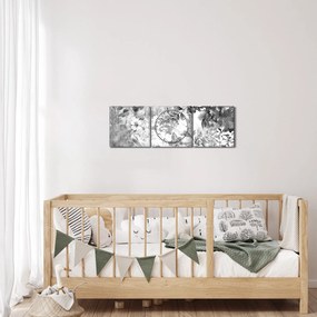Obraz - Romantická záhrada (s hodinami) (90x30 cm)