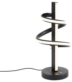 Dizajnová stolná lampa čierna vrátane LED stmievateľná s 3-stupňovým spínačom - Rolla