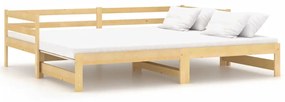 vidaXL Rozkladacia denná posteľ borovicový masív 2x(90x200) cm