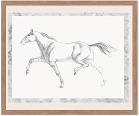 Nástenná dekorácia v ráme Single Horse, rôzne veľkosti