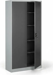 Kovová spisová skriňa, demontovaná, 4 police, 950 x 1950 x 400 mm, tmavo sivá