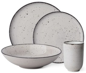 Porcelánový set 16 ks – Gaya Atelier sivé fŕkané - 453096