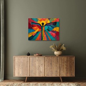 Sklenený obraz - Maľovaný anjel (70x50 cm)