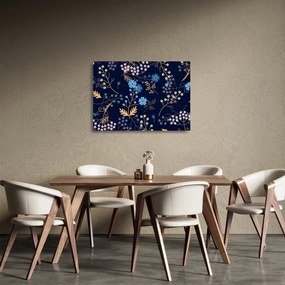 Sklenený obraz - Jesenné kvety (70x50 cm)