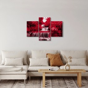 Obraz - Indonézske vodopády v červenej (90x60 cm)