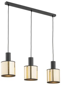 Argon 1490 - Luster na lanku HERMAN 3xE27/15W/230V mosadz/čierna