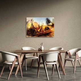 Sklenený obraz - Šamanský motív (70x50 cm)