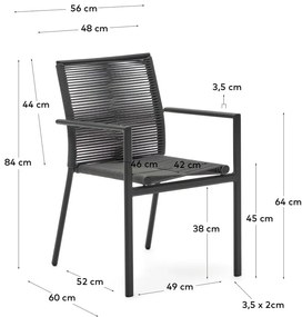 Tmavosivá kovová záhradná stolička Culip – Kave Home