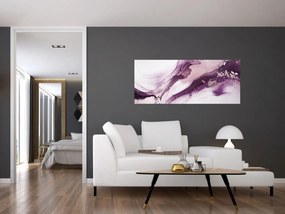 Obraz - Purple fluid art (120x50 cm)