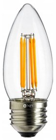 Dekoračná LED žiarovka E27 teplá 2700k 4w 520 lm sviečka