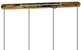 Bronzové závesné svietidlo s dymovým jantárovým a zeleným sklom obdĺžnikové 4-svetlá - Bao