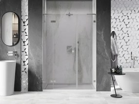 Mexen Lunar L, ľavé otočné sprchové dvere 160 cm, 8mm číre sklo, oceľový profil, 834SL-160-050-97-00-L