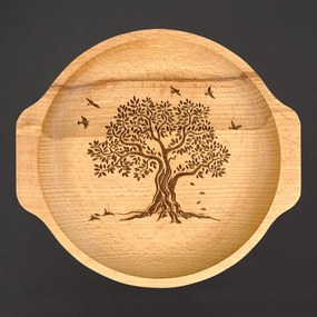 AMADEA Drevená miska strom, masívne drevo, 24 cm