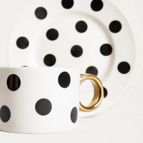 Šálka LUNYA s podšálkou, čierna / biela 757051 200 ml