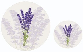 Fialové/béžové kúpeľňové predložky v súprave 2 ks ø 100 cm – Mila Home