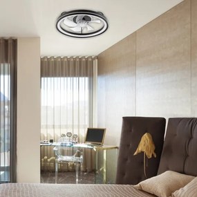 LED Stropné svietidlo s ventilátorom FARGO LED/37W/230V čierna + DO