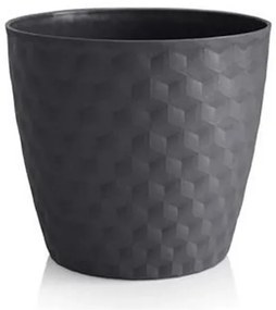 Ruby matt recyklovaný kvetináč 19 cm, antracit, 19 cm