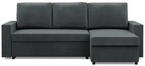 Rohová rozkladacia sedačka NEO Kronos tmavosivá