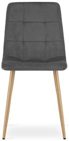 Sivá zamatová stolička KARA
