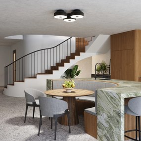 Stropné svietidlo Omiq, 1x čierne kovové tienidlo, (biely plast), (fi 30 cm)