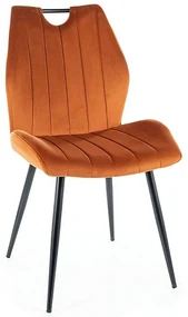 Jedálenská stolička Arco Velvet, oranžová / čierna
